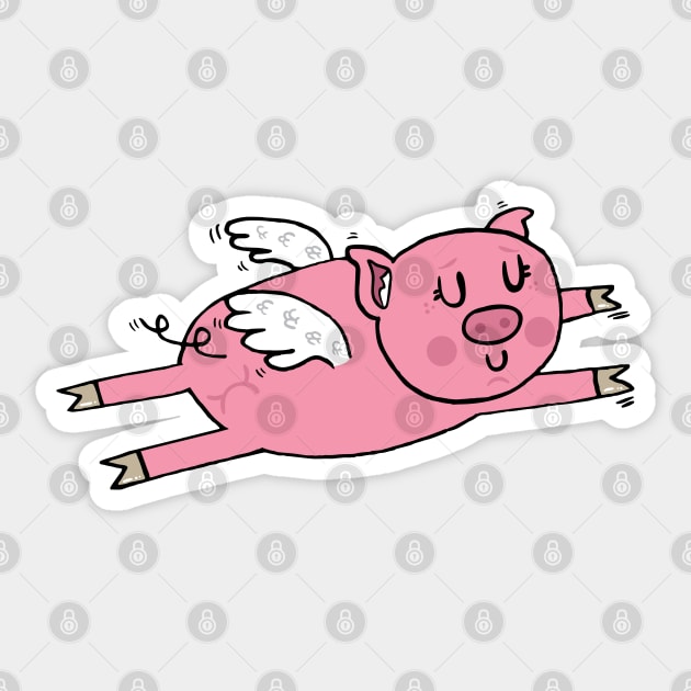 Flying pig Sticker by adrianserghie